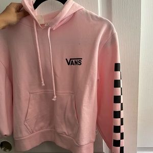 Vans hooded cropped pink sweatshirt!